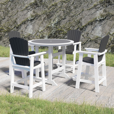 HDPE Outdoor Round Bar Table Set