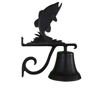 Montague Metal Products Cast Bell with Black Sailboat Ornament