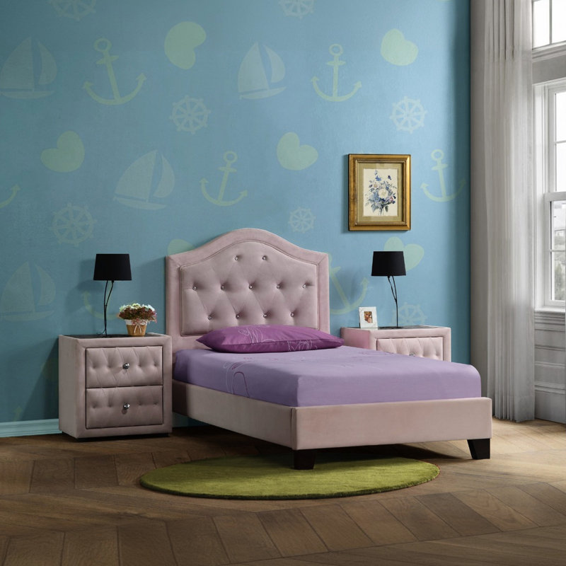 Élégante table de chevet rose avec glissières en métal - Fonctionnement en douceur 2 tiroirs confortables et un ajout à votre chambre