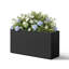 Boîte à fleurs en métal - Grande boîte à fleurs rectangulaire noire pour les plantes d'extérieur et le jardin, boîte à fleurs élégante avec trous de drainage, légumes et fleurs-1462403259-1462403264