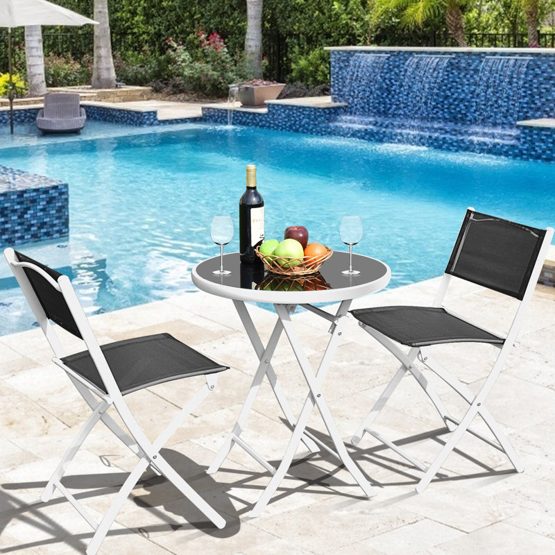 Ensemble bistro Ching Round pour 2 personnes 24 po, Noir