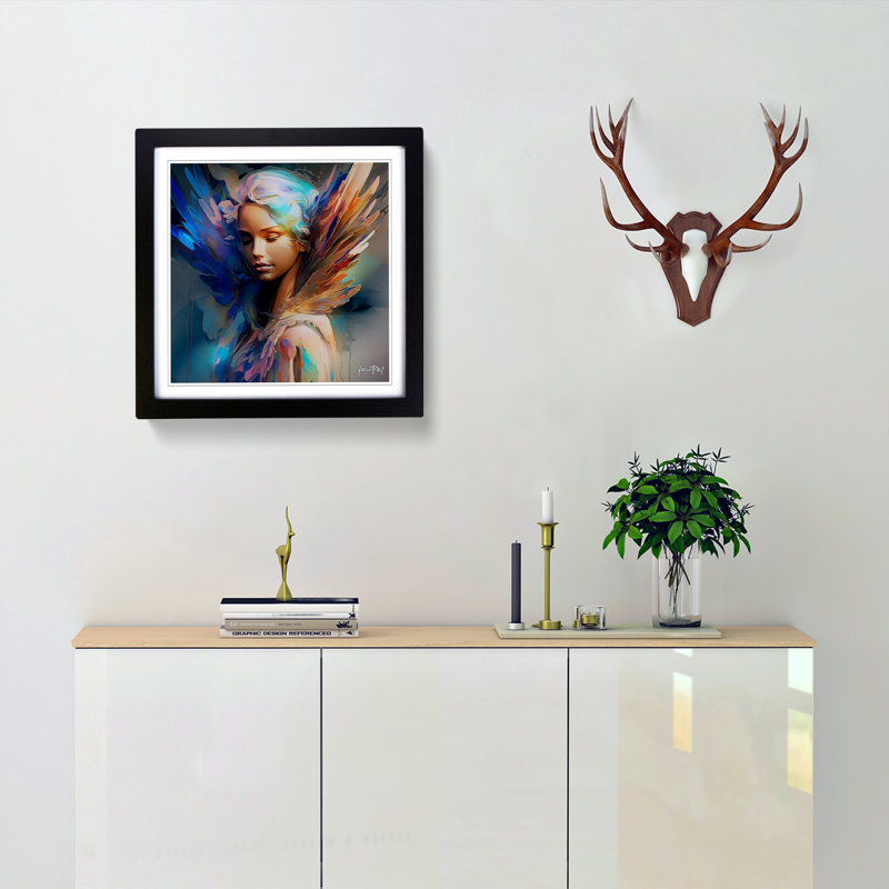 Angel Liquify - Framed Print, Black