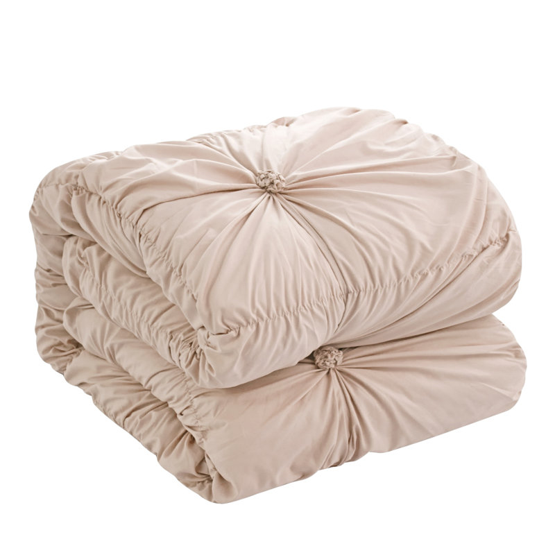 Blush King Polyester 180 Thread Count Washable Down Comforter Set