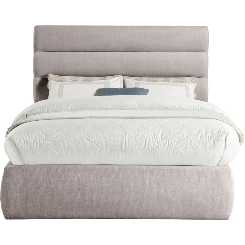 Lit en tissu Adam, Full, Taupe Linen Textured Fabric