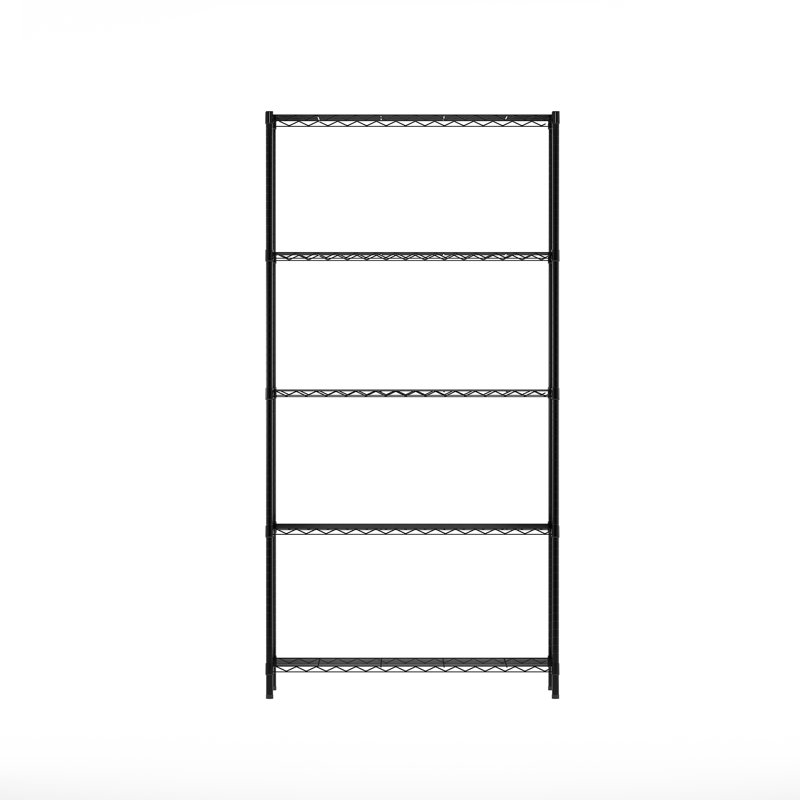 Canika Stainless Steel Storage Rack, Black, 182.88cm H x 91.44cm W x 35.56cm D