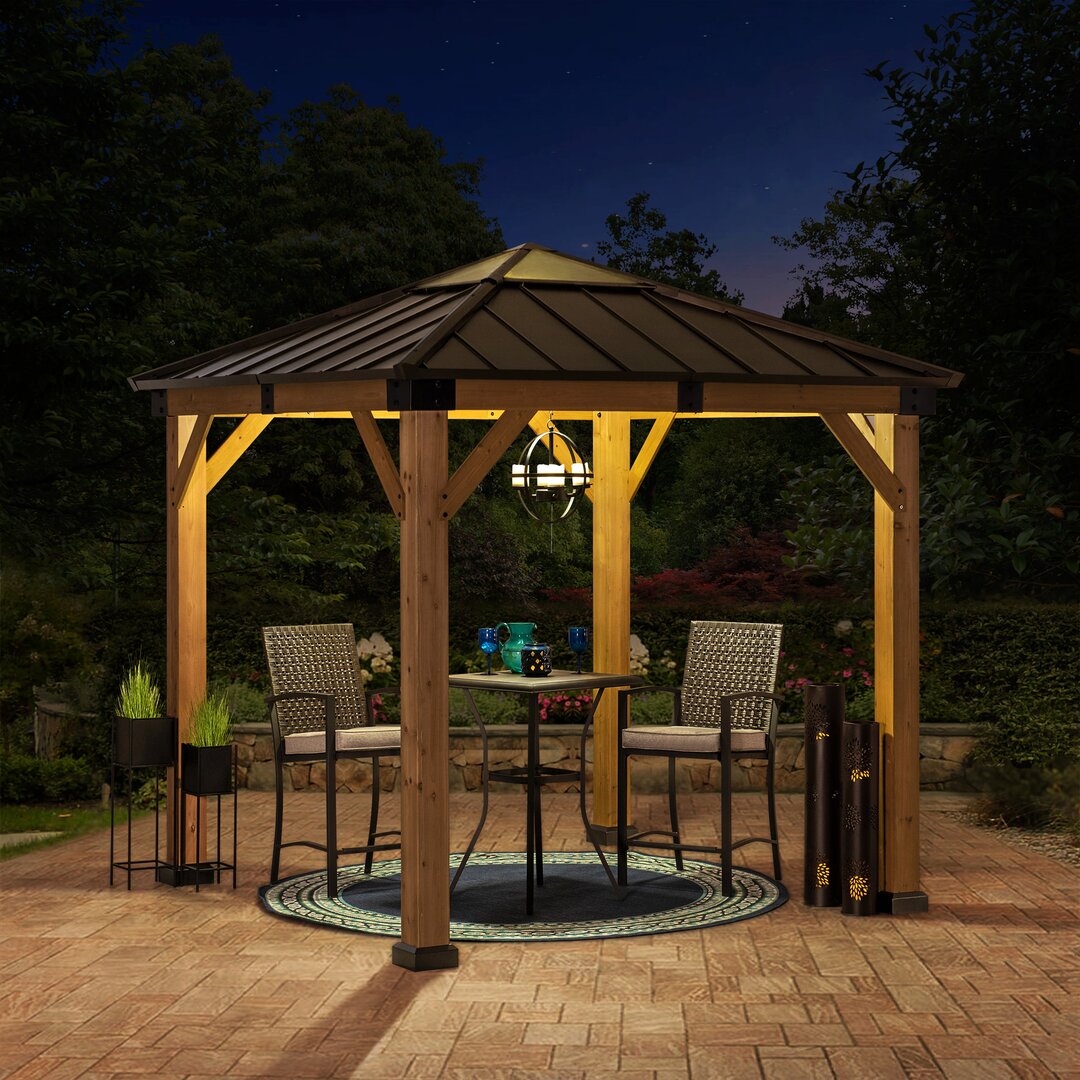 Sunjoy Zedernholz Gazebo Pavillon RAPI - 273cm x 273cm  Muscotah