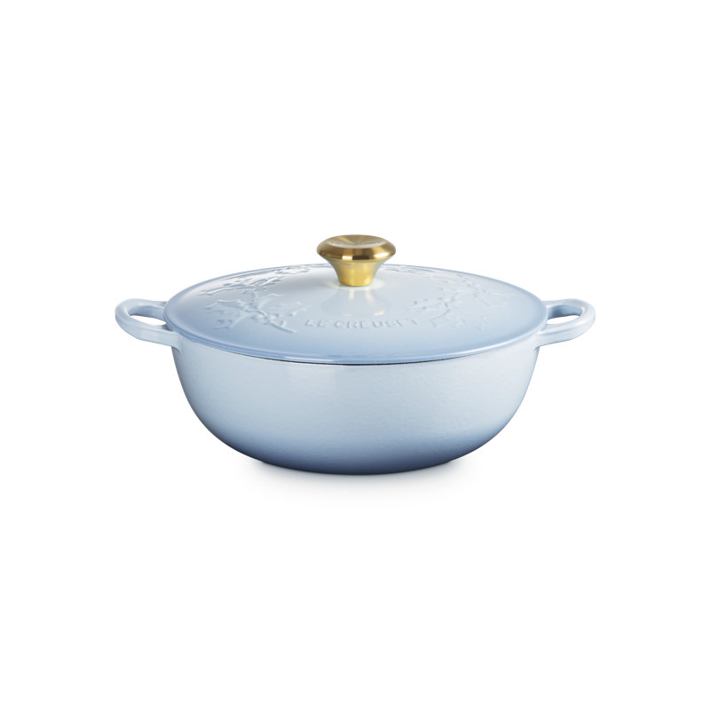 Le Creuset Enameled Cast Iron Holly Collection Traditional Chef's Oven, 4.5 Qt. - Coastal Blue
