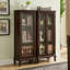 Vitrines en bois massif brun noisette