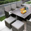 Brunn 10 - Person Wicker Patio Dining Set with Rectangular Table , Cushions Included