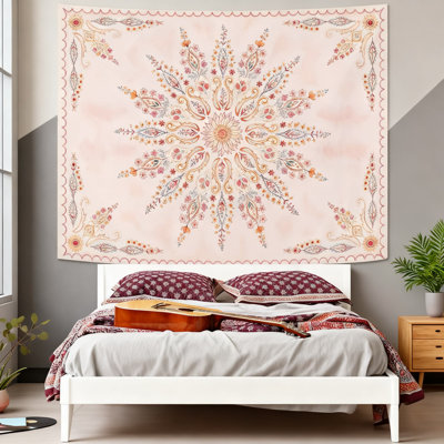 Floral Mandala Tapestry Wall Hanging Watercolor Decor For Bedroom Living Room Dorm Aesthetic