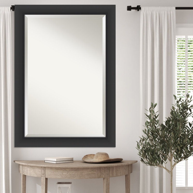 Miroir mural incliné biseauté, 29,5 po x 41,5 po, Noir