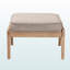 Repose-pieds Merrionette au fini chêne antique recouvert de tissu gris, H 15,15 po x l 22,25 po x P 18,25 po