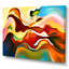 «Red Blue and Yellow Marble Art Universe I», reproduction sur toile-67393079-67393078