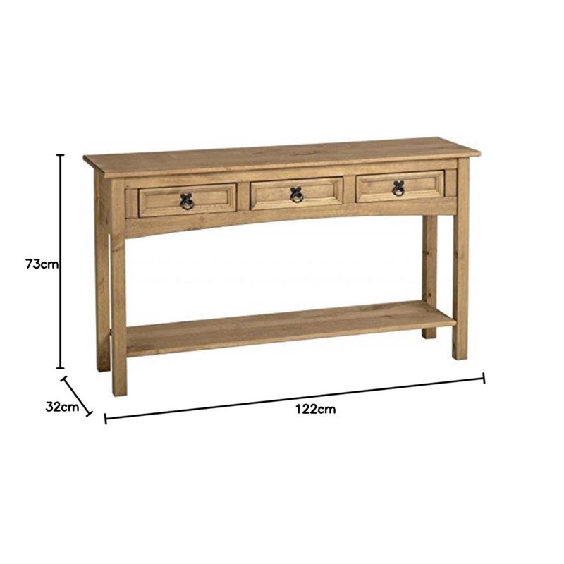 Annam Solid Wood Console Table, Brown, 73cm H x 122cm W x 32cm D
