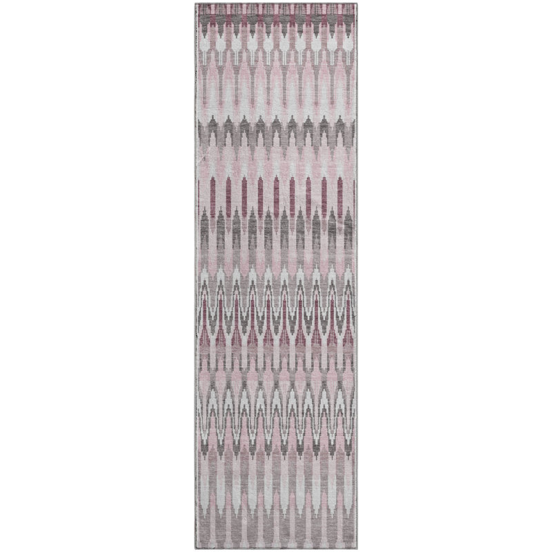 Premium Machine Washable Prisco Pink Rug, Runner 2'3" x 7'6"