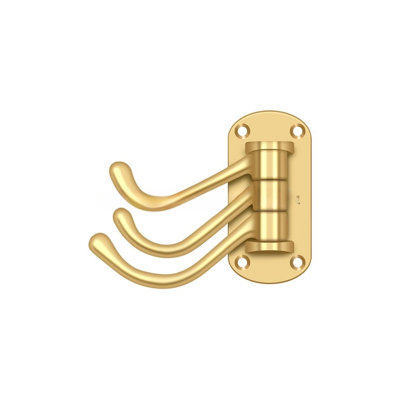 Deltana TSH40U26D Triple Swivel Hook, Heavy Duty, 4" Projection in Brushed Chrome