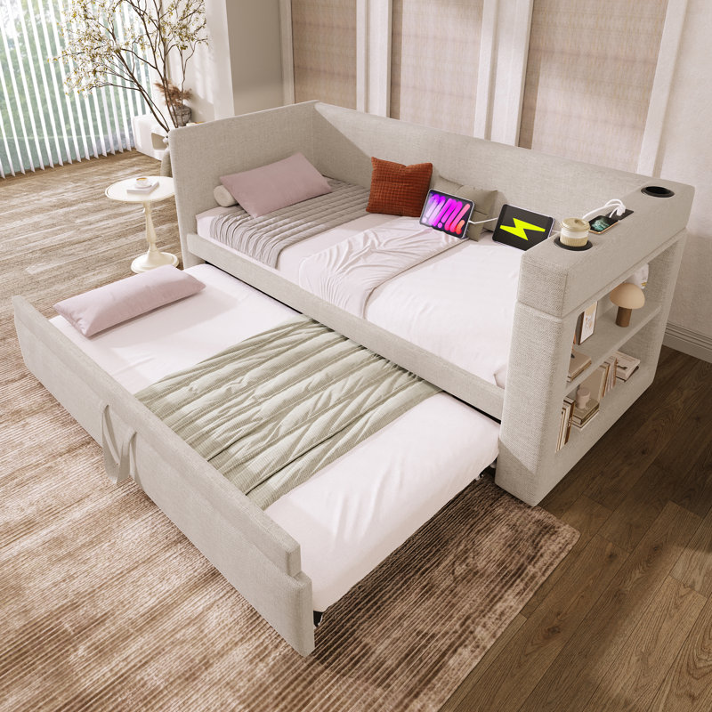 Daybed with Trundle, Beige