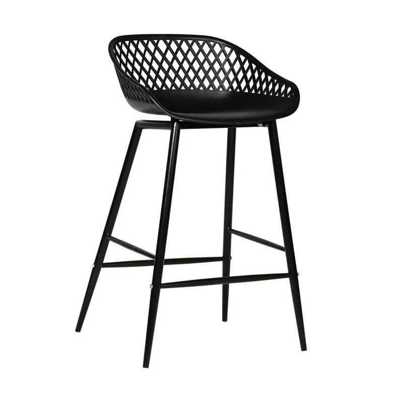 Newark Patio Bar Stool, Black, 25.5"
