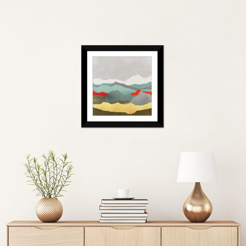 « vaste plains i », impression sur toile, H 16 po x l 16 po x P 1 po, Papier d'art encadré noir, Blanc