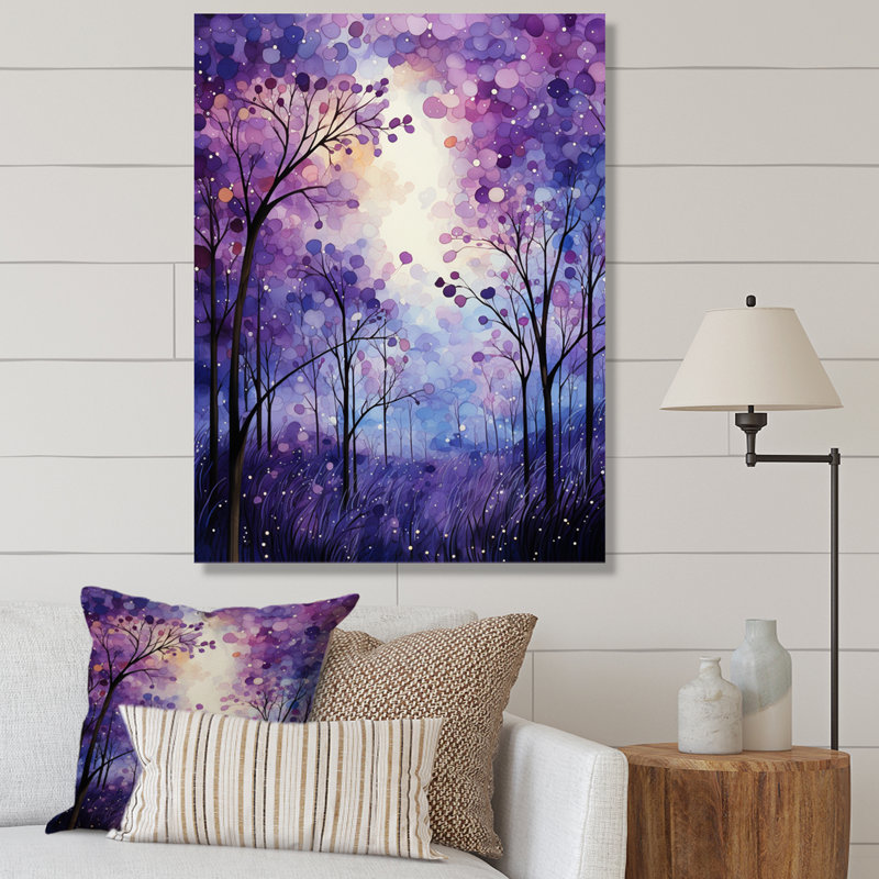 Macmahon Violet Serenade - reproduction d'art sur toile abstraite, Toile tendue, H 40 po x l 30 po x P 1,5 po