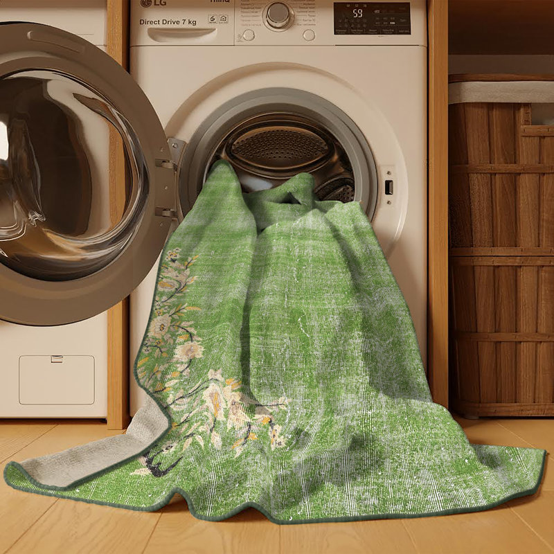 Tapis 100% traditionnel lavable à la machine 3821, Rectangle 5 pi x 8 pi