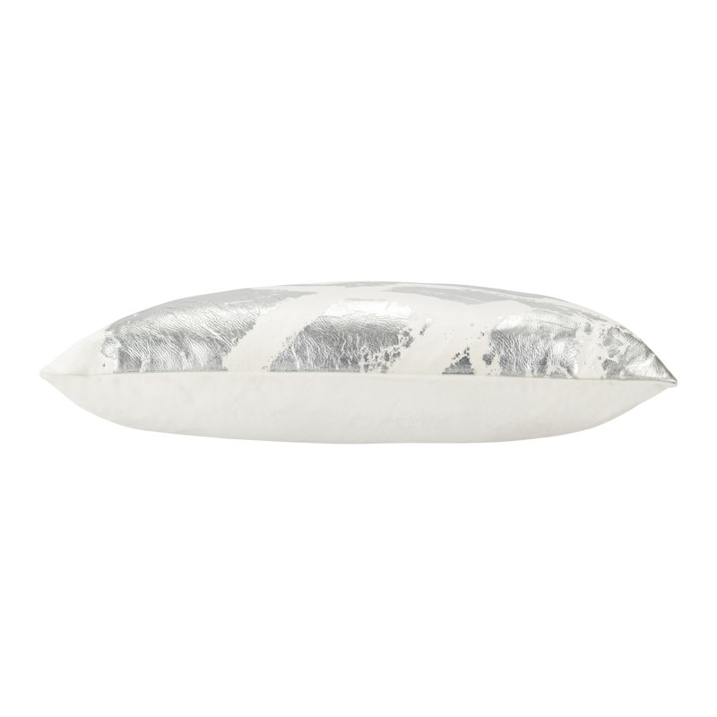 Zara Velvet Reversible Throw Pillow, Ivory