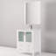 Meuble-lavabo blanc 30 po x 18,25 po avec comptoir en céramique, robinet et miroir H 28 po x l 32 po x P 17,67 po