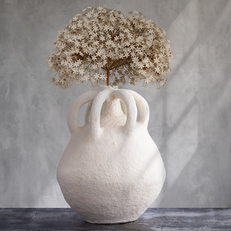 Vase en papier mâché 15,8 po et H 19,8 po