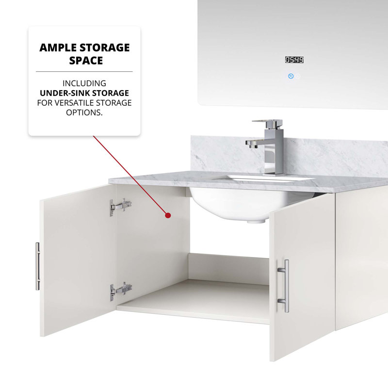 Bath Vanity With Faucet Set And LED Mirror
