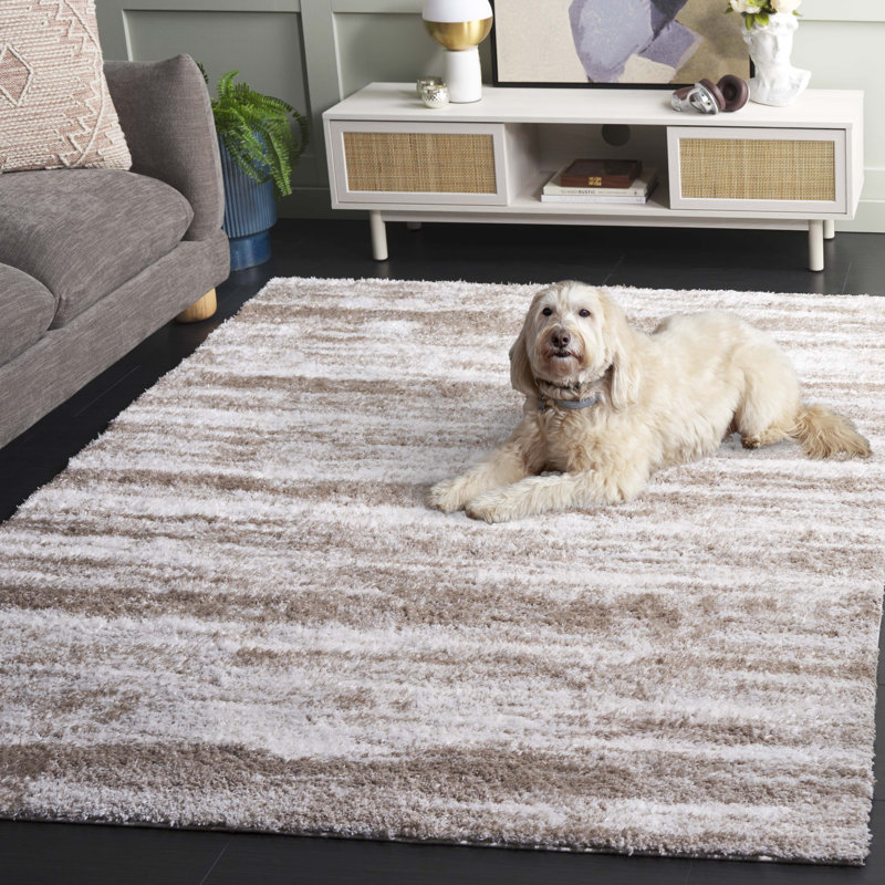 Tapis abstrait à poils longs Nakos Penelope Performance, Rectangle 5 pi 3 po x 7 pi 6 po