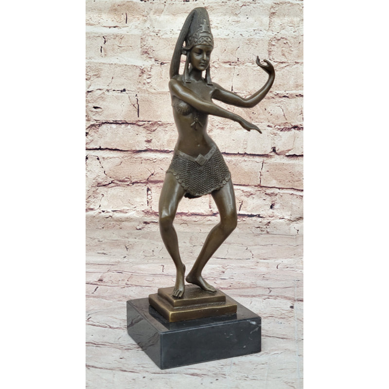 Sculpture féminine en bronze Parvati Exotic Belly Dancer Girl par Allan Clark