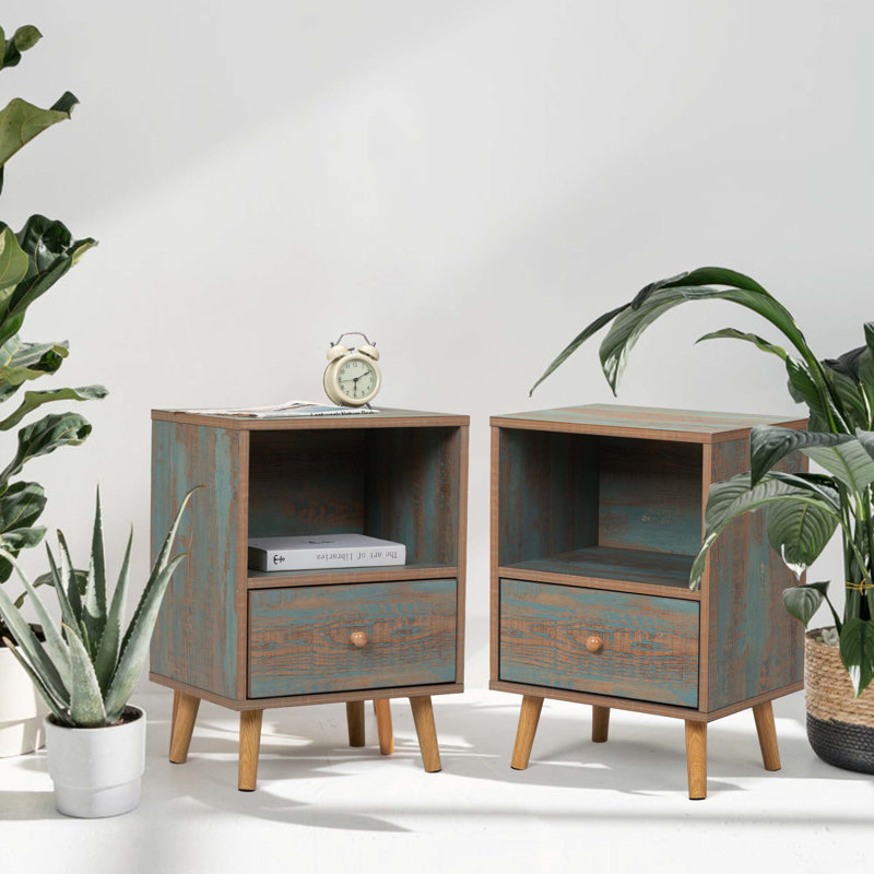 Table de chevet en bois manufacturé Gerhild