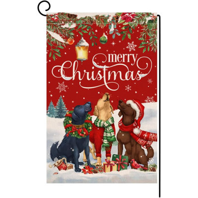 Drapeau de jardin de Noël pour chien 12 X 18