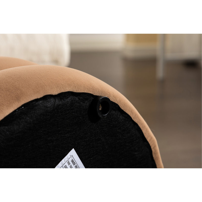 Repose-pieds de 17,1 po de largeur en velours de café pour un tabouret rond pratique en café, idéal pour une détente intérieure