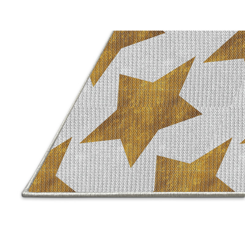 Tapis beige/orange à motifs, Rectangle 4 pi x 6 pi