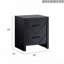 Table de chevet 2 tiroirs, finition noire-1816754137