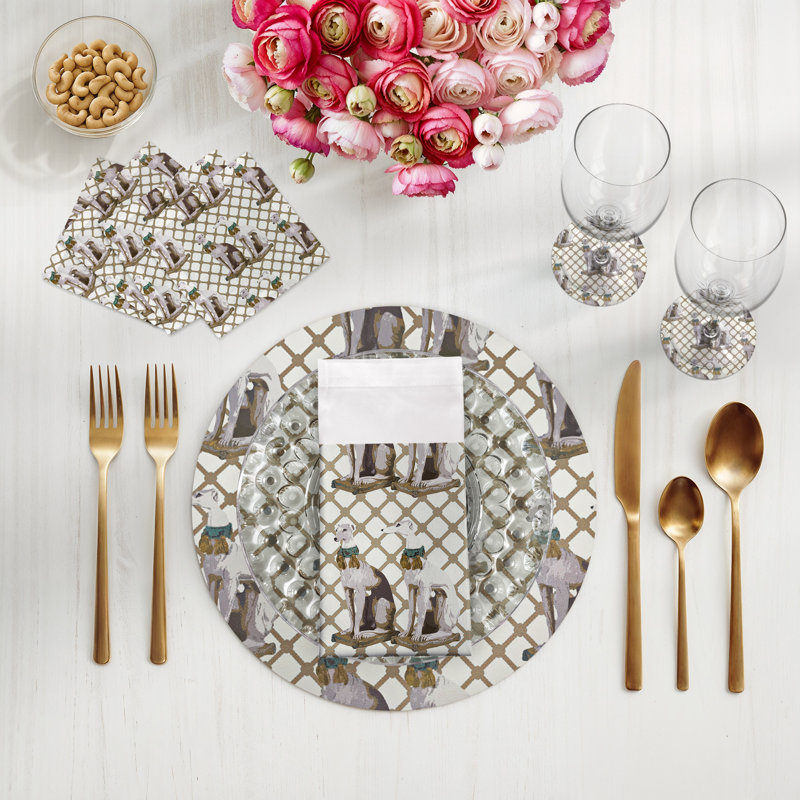 Sous-verres ronds en cuir Regal, Luxe