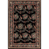 Chateau Collection Hand Knotted Wool Area Rug in Black