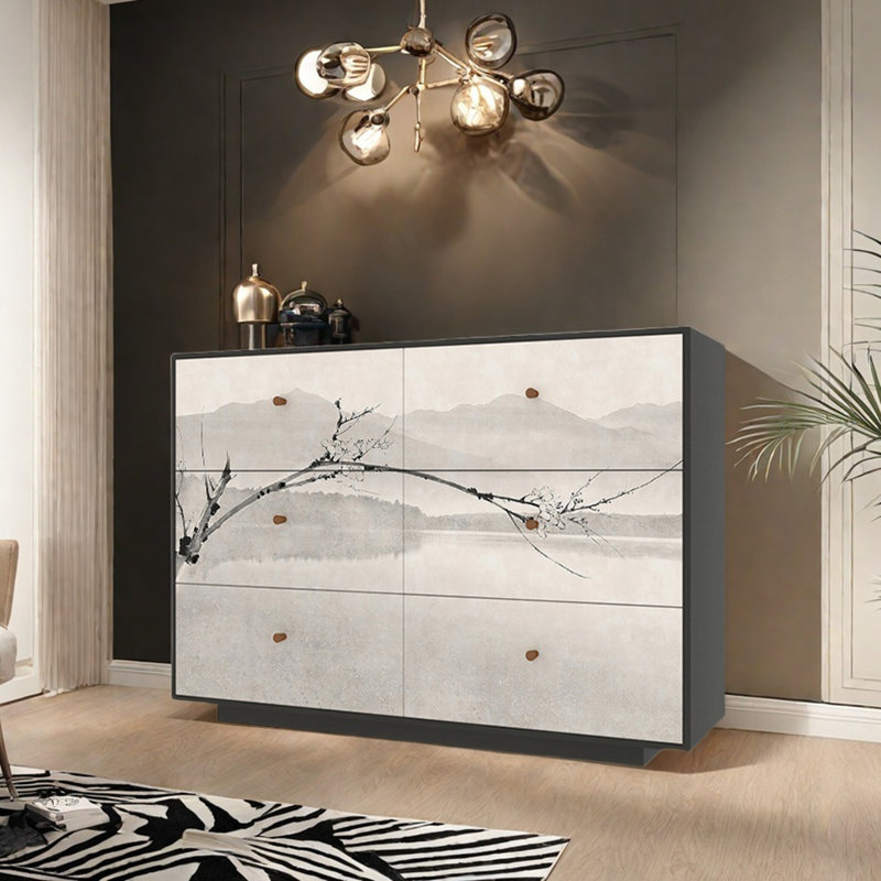Buffet 47,2 po à six tiroirs commode