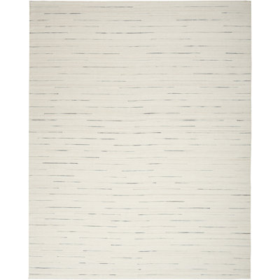 Anerinda Solid Hand Loomed Wool/Cotton Area Rug in Ivory