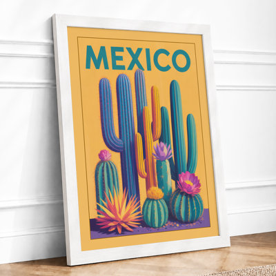 Mexico Desert Blooms Retro - Framed Print