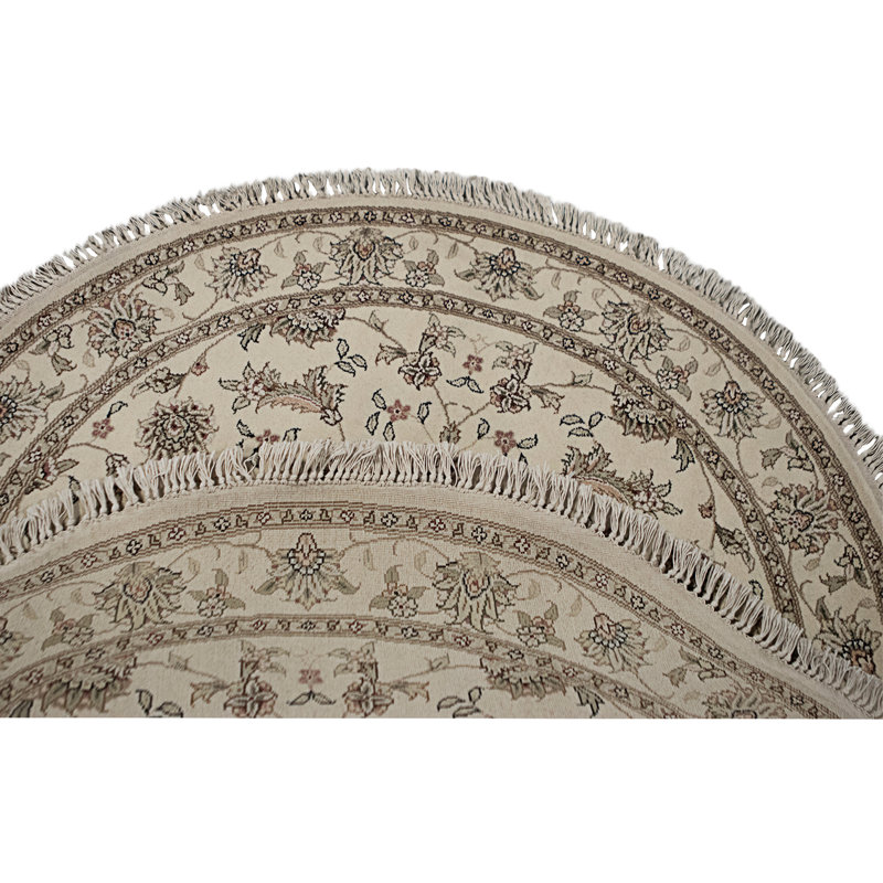 High-Quality Hand-Knotted Ivory Area Rug