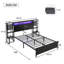 LED Metal Bed with Charging