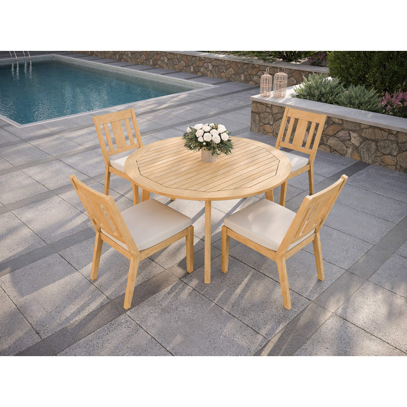 Foundations Outdoor Round Dining Table, Honey Brown