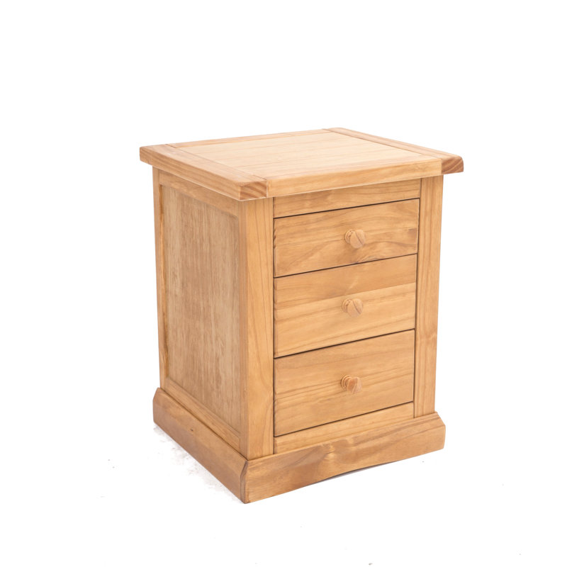 Zane 45cm W Solid + Manufactured Wood Bedside Table, Light Wood