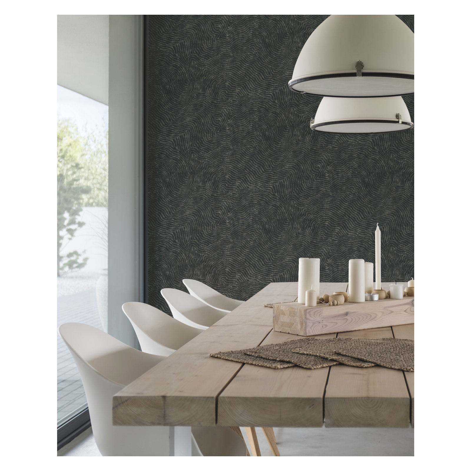 Almyra 27' L x 27" W Wallpaper Roll, Black