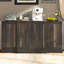 Buffet 59 po avec tablettes de porte et armoire de rangement à 4 portes