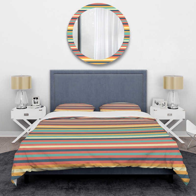 Ensemble de housse de couette en microfibre bleu / jaune 3 pièces