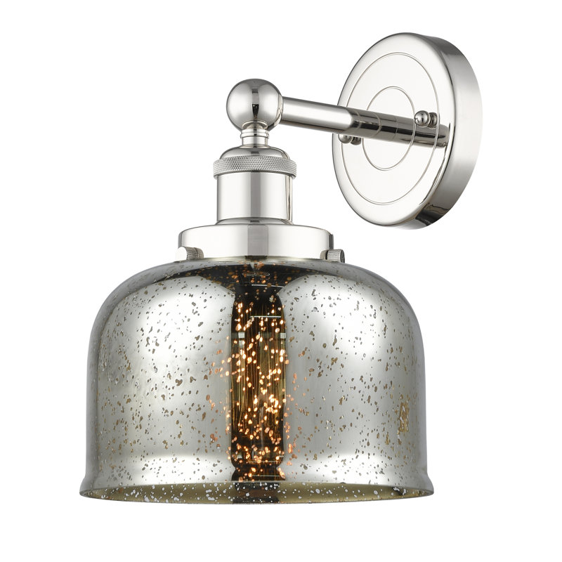 Cetronia Armed Sconce, Silver Plated Mercury, Polished Nickel