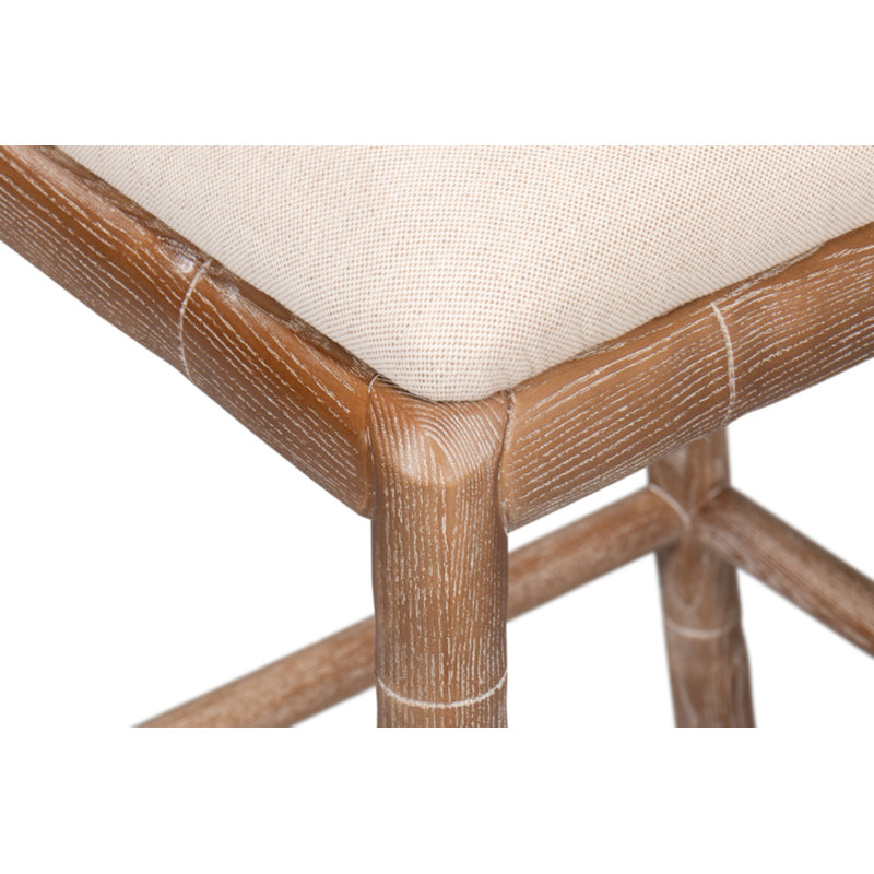 Brighton Upholstered Stool with Solid Wood Frame